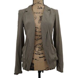 Aritzia Talula Blazer Women 0 Tan Open Front‎ Pockets Collar Career Business